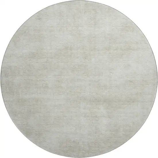 8' Beige And Taupe Abstract Washable Round Rug With UV Protection Photo 1