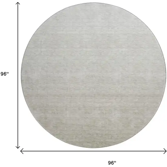 8' Beige And Taupe Ombre Washable Round Rug With UV Protection Photo 3