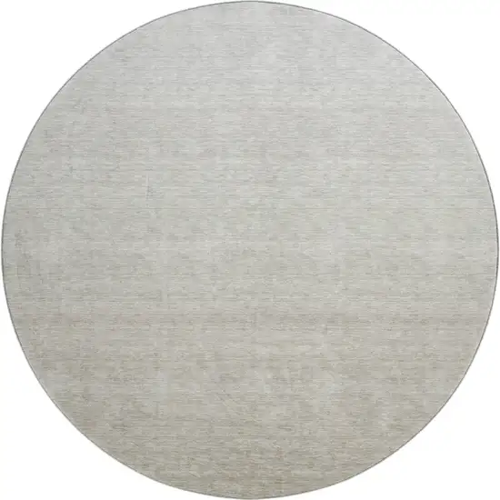 8' Beige And Taupe Ombre Washable Round Rug With UV Protection Photo 1