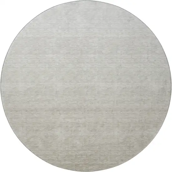 8' Beige And Taupe Ombre Washable Round Rug With UV Protection Photo 4