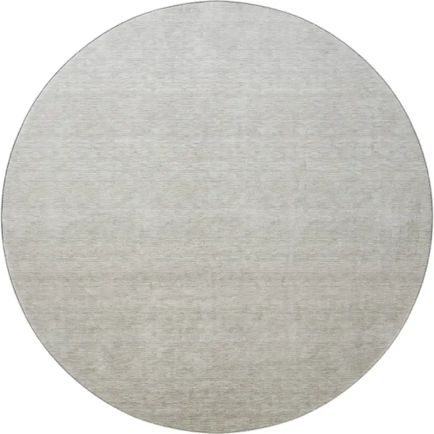 8' Beige And Taupe Ombre Washable Round Rug With UV Protection Photo 4