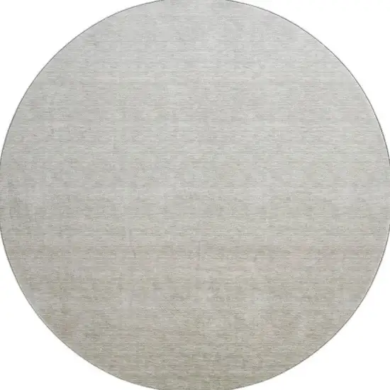 8' Beige And Taupe Ombre Washable Round Rug With UV Protection Photo 3