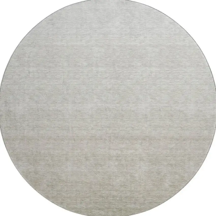 8' Beige And Taupe Ombre Washable Round Rug With UV Protection Photo 3