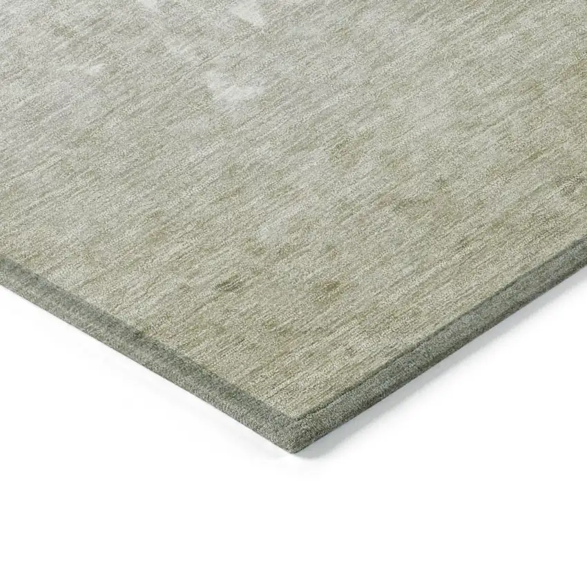 8' Beige And Taupe Round Damask Washable Indoor Outdoor Area Rug Photo 8