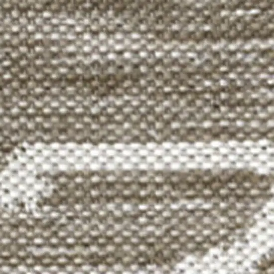 8' Beige And White Animal Print Indoor Outdoor Runner Rug Photo 3