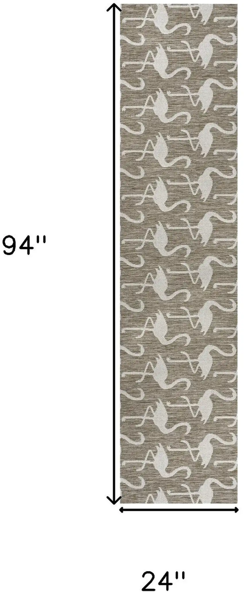 8' Beige And White Animal Print Indoor Outdoor Runner Rug Photo 9