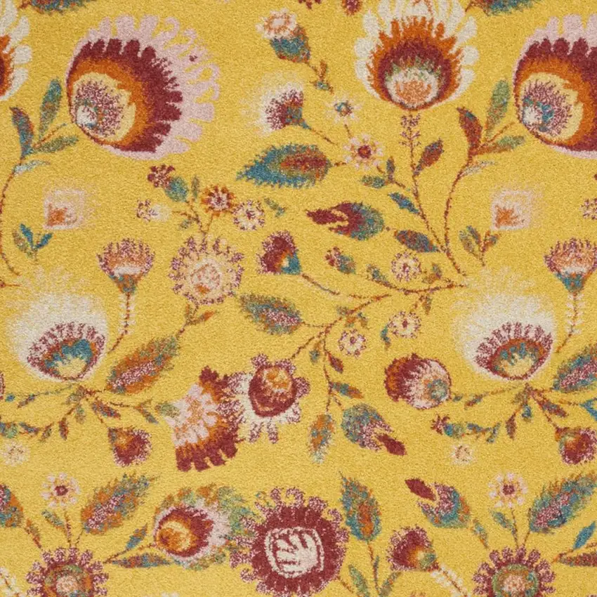 8' Beige Blue and Gray Geometric Distressed Non Skid Runner Rug Photo 4