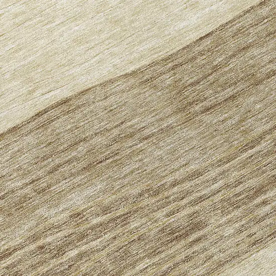 8' Beige Brown And Taupe Round Striped Washable Indoor Outdoor Area Rug Photo 9