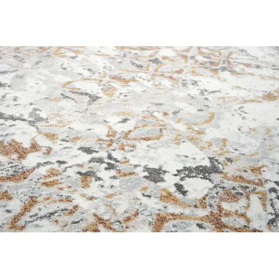 8' Beige Copper And Gray Medallion Area Rug Photo 4