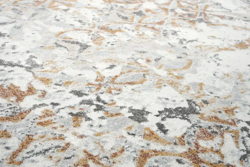 8' Beige Copper And Gray Medallion Area Rug Photo 4