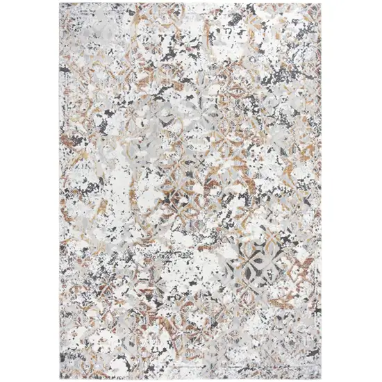 8' Beige Copper And Gray Medallion Area Rug Photo 2