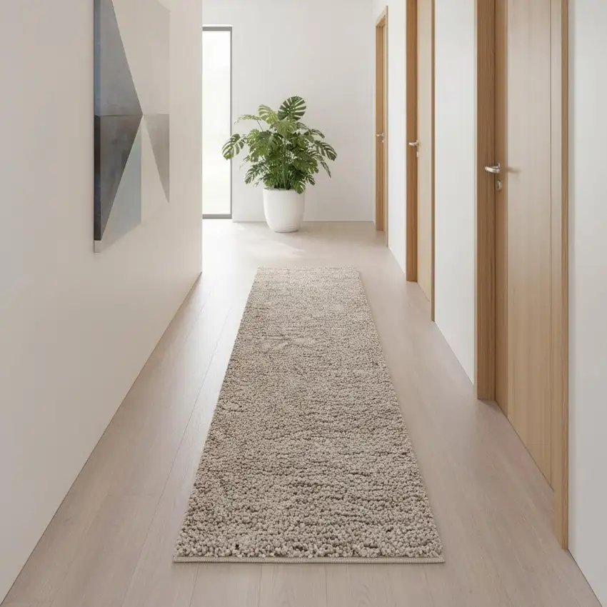 10' Beige Flatweave Runner Rug Photo 2