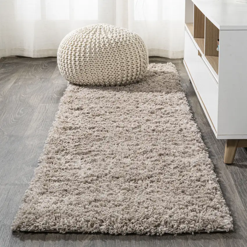 8' Beige Flatweave Runner Rug Photo 4