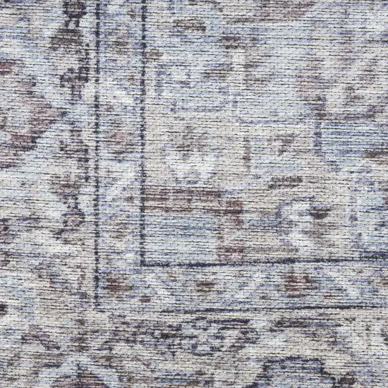 12' Beige Floral Distressed Runner Rug Photo 8