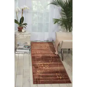 Photo of 8' Beige Floral Runner Rug