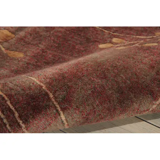 8' Beige Floral Runner Rug Photo 6