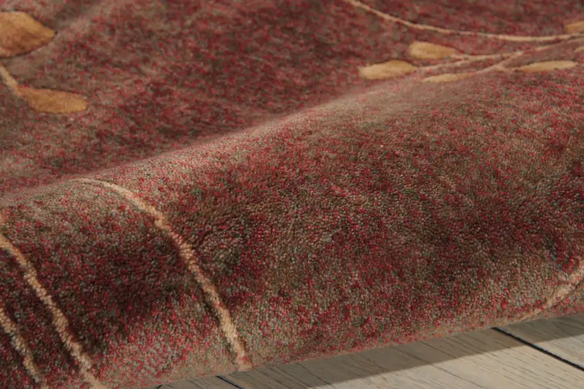 8' Beige Floral Runner Rug Photo 6