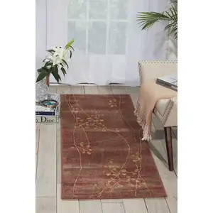 Photo of 6' Beige Floral Runner Rug
