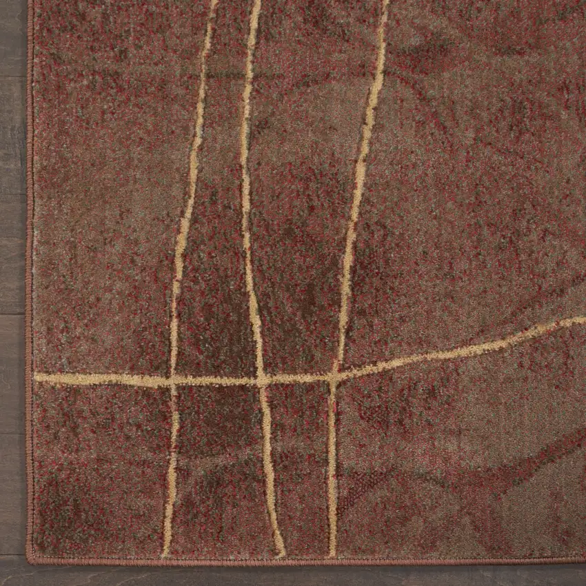 6' Beige Floral Runner Rug Photo 4