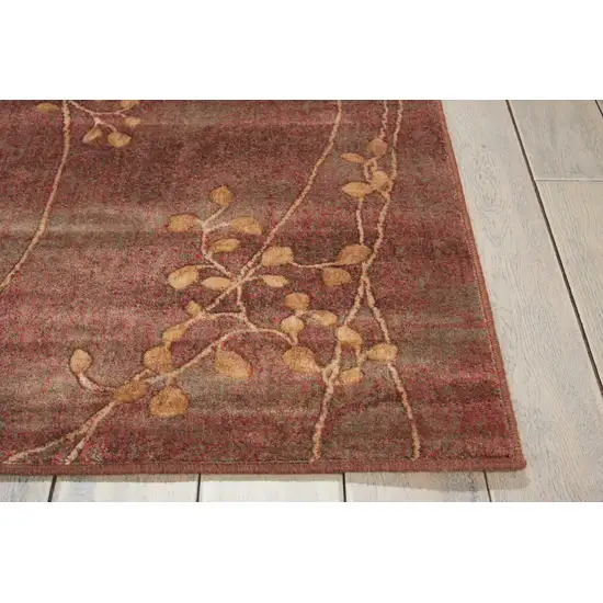 6' Beige Floral Runner Rug Photo 8