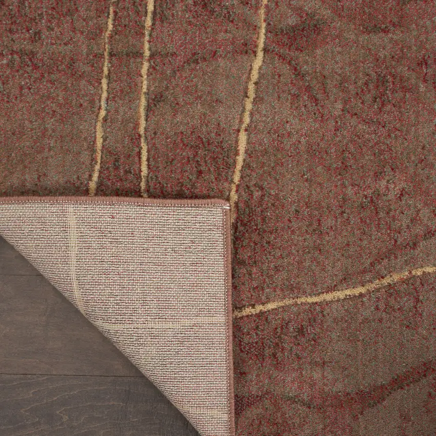 6' Beige Floral Runner Rug Photo 9