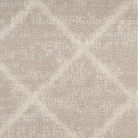 6' Beige Geometric Power Loom Runner Rug Photo 5