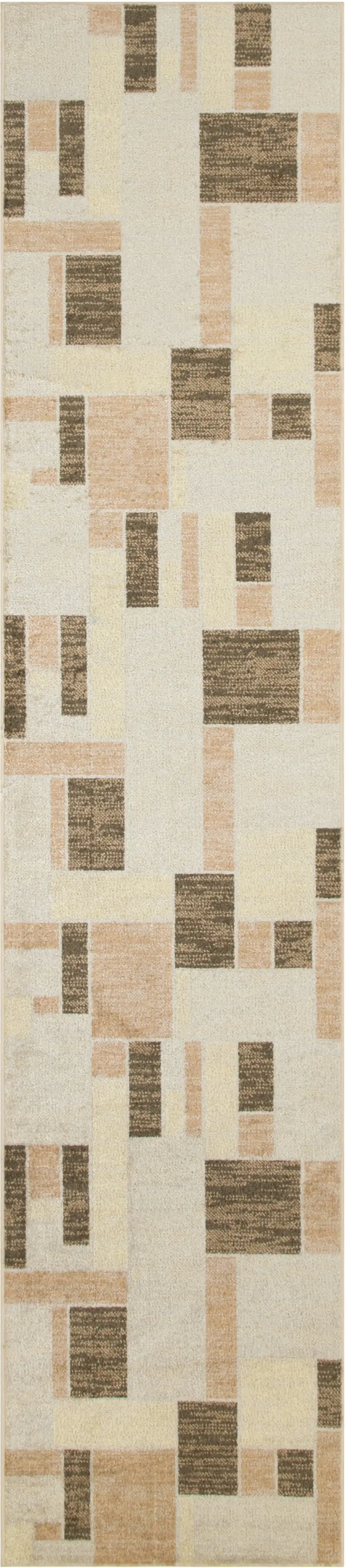 10' Beige Geometric Runner Rug Photo 8
