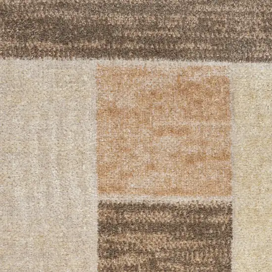 10' Beige Geometric Runner Rug Photo 7