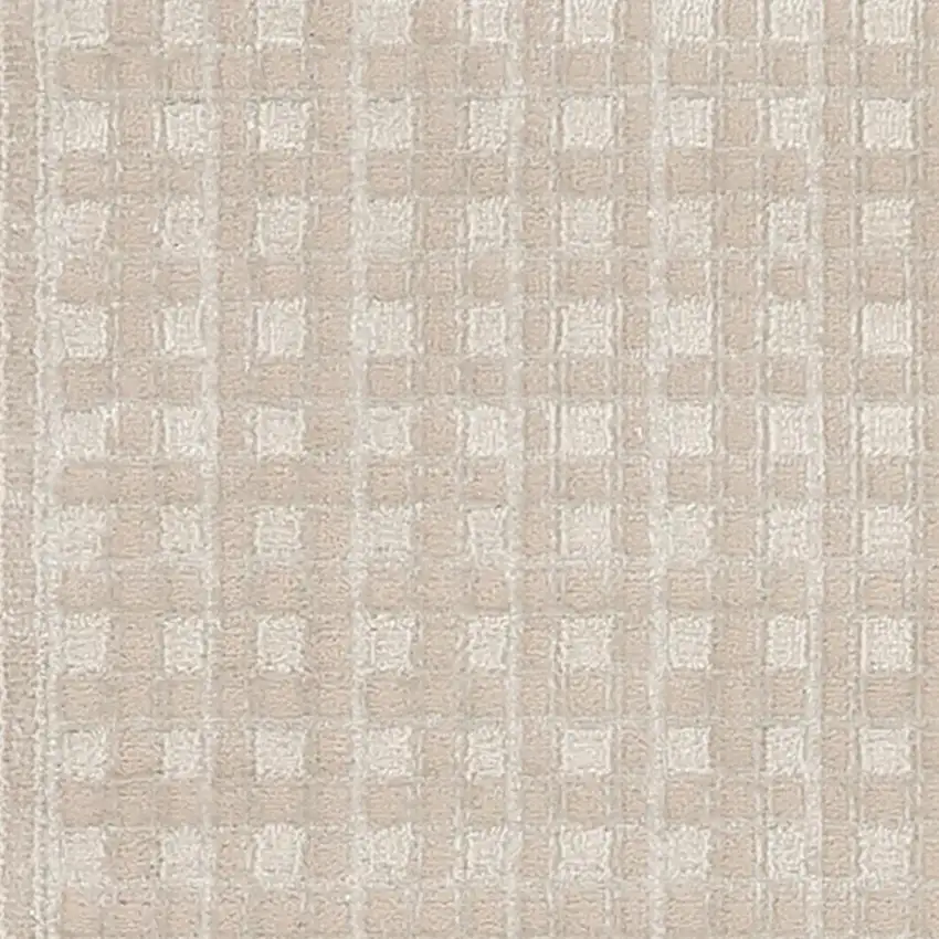 6' Beige Geometric Runner Rug Photo 3