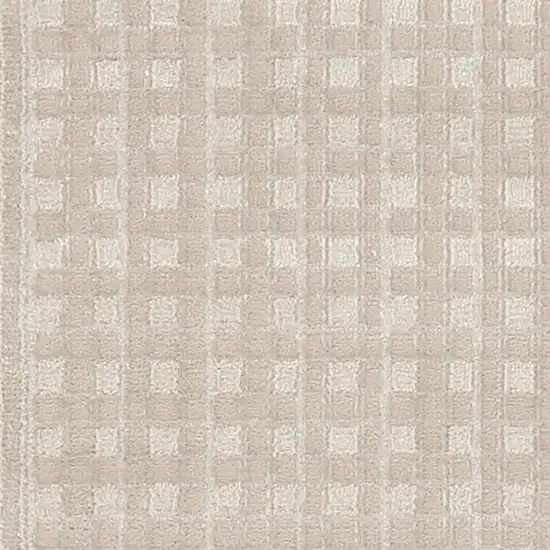 6' Beige Geometric Runner Rug Photo 3