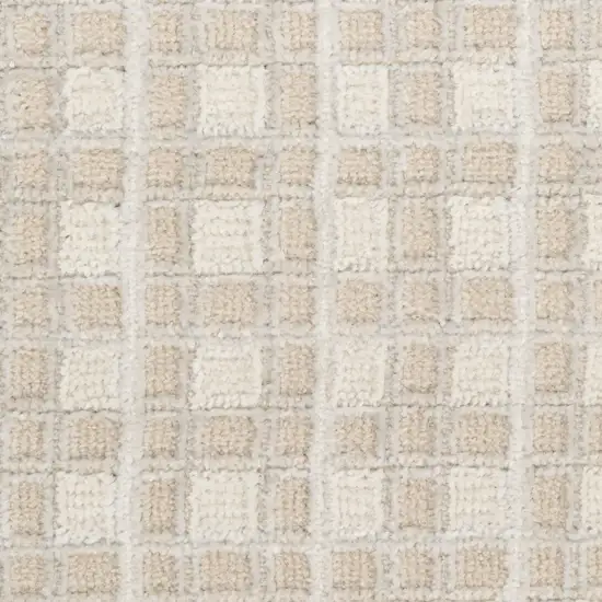 6' Beige Geometric Runner Rug Photo 8