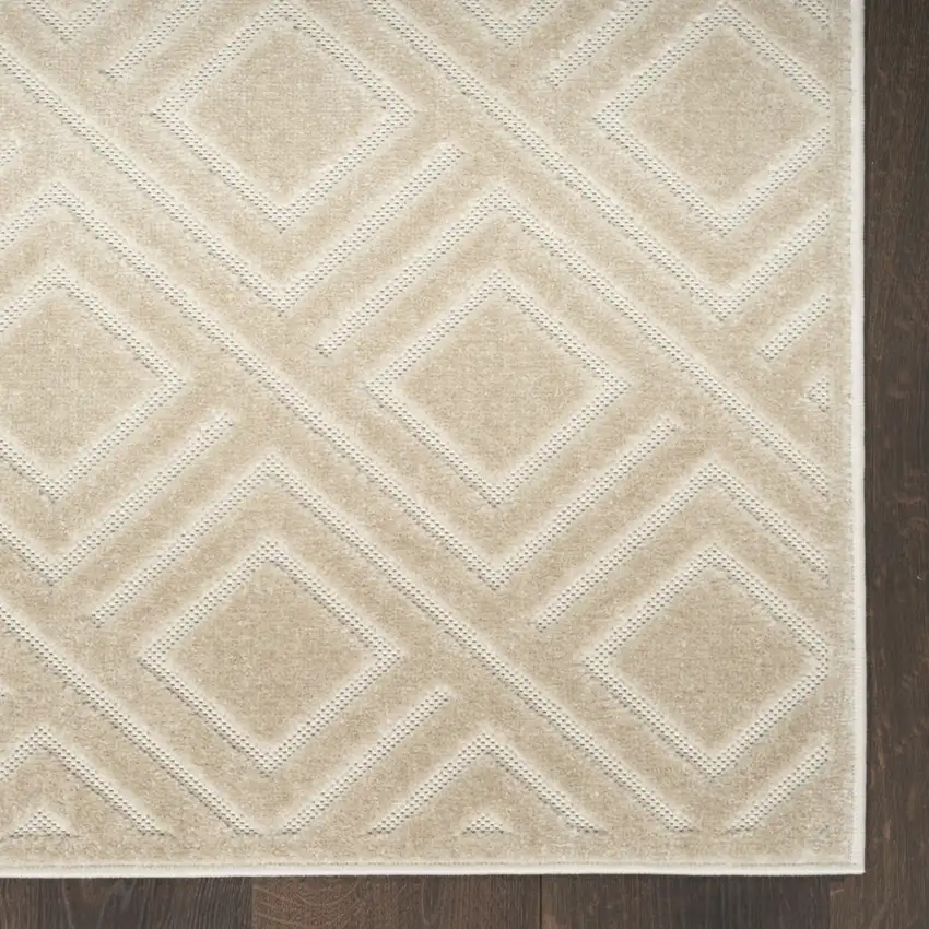 6' Beige Geometric Runner Rug Photo 4