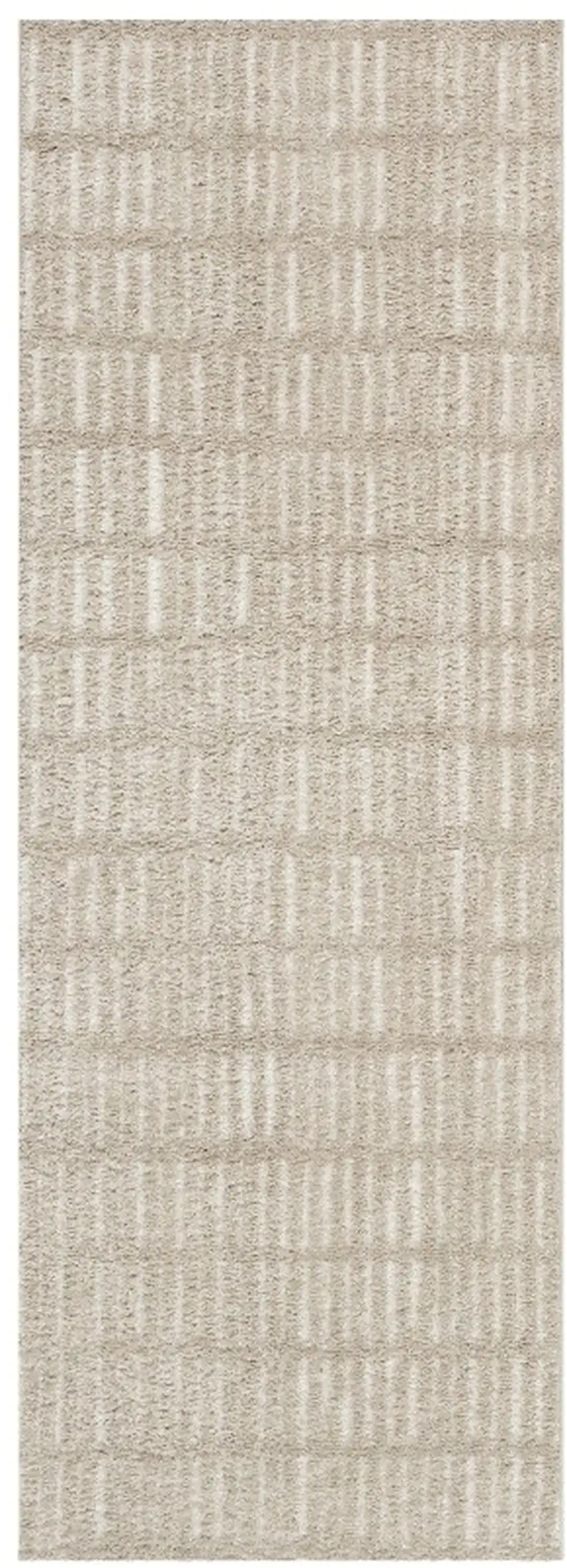 6' Beige Geometric Runner Rug Photo 1