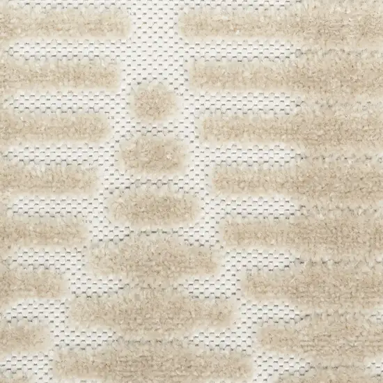 6' Beige Geometric Runner Rug Photo 3