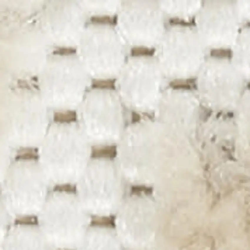 6' Beige Geometric Runner Rug Photo 4