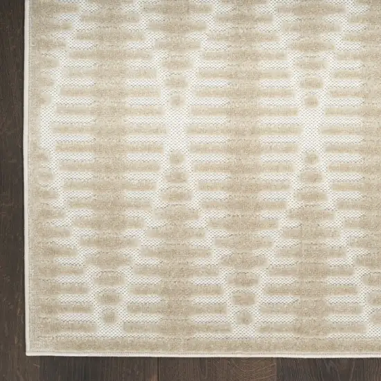 6' Beige Geometric Runner Rug Photo 9