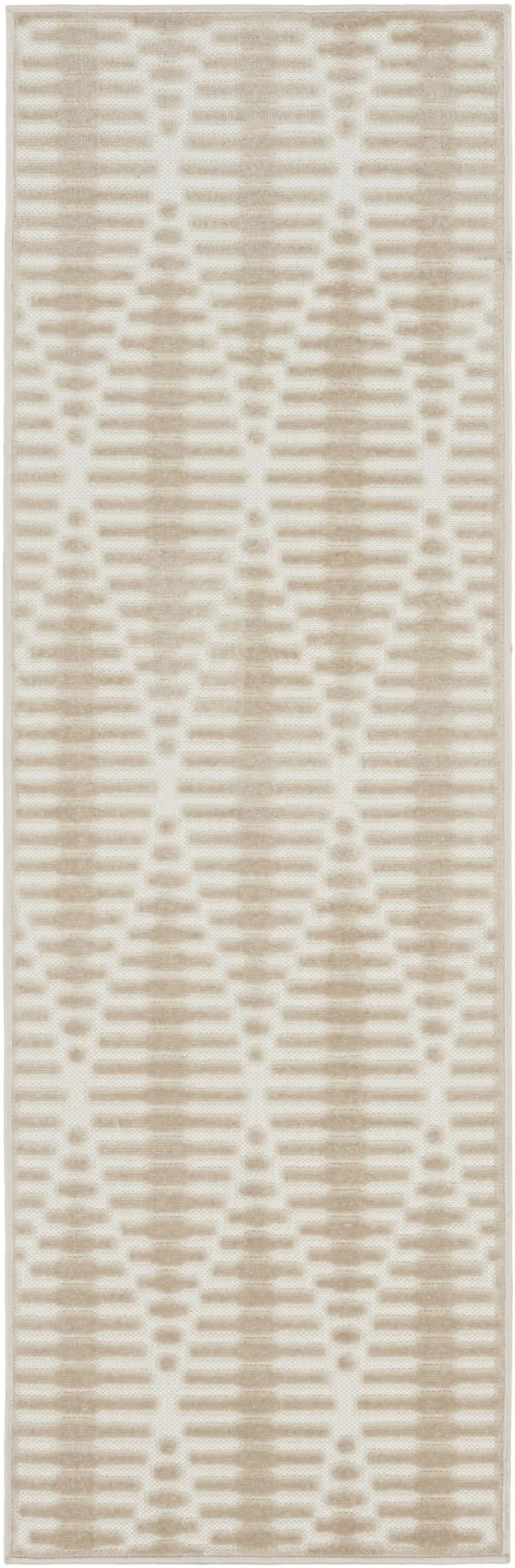 6' Beige Geometric Runner Rug Photo 1