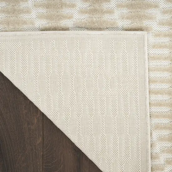 6' Beige Geometric Runner Rug Photo 8