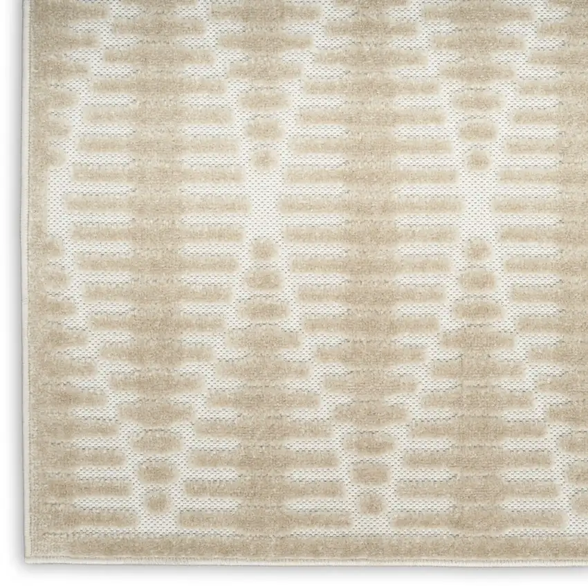 6' Beige Geometric Runner Rug Photo 7