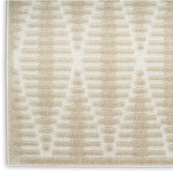 6' Beige Geometric Runner Rug Photo 7