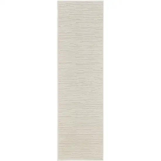 6' Beige Geometric Runner Rug Photo 1