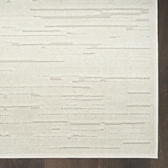 6' Beige Geometric Runner Rug Photo 9