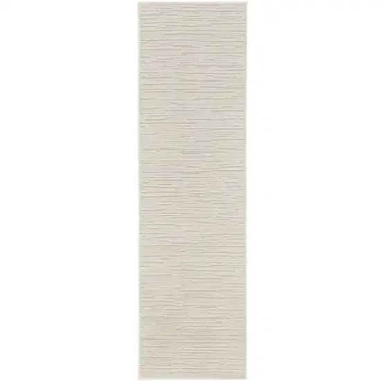 6' Beige Geometric Runner Rug Photo 1