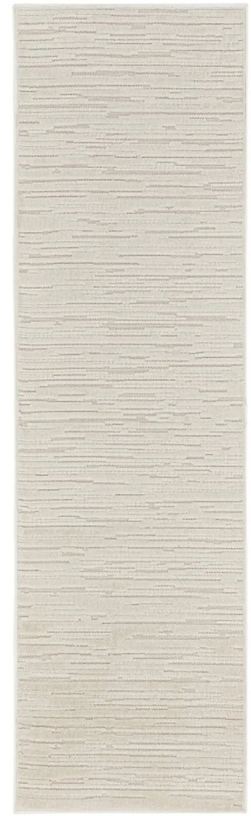6' Beige Geometric Runner Rug Photo 1