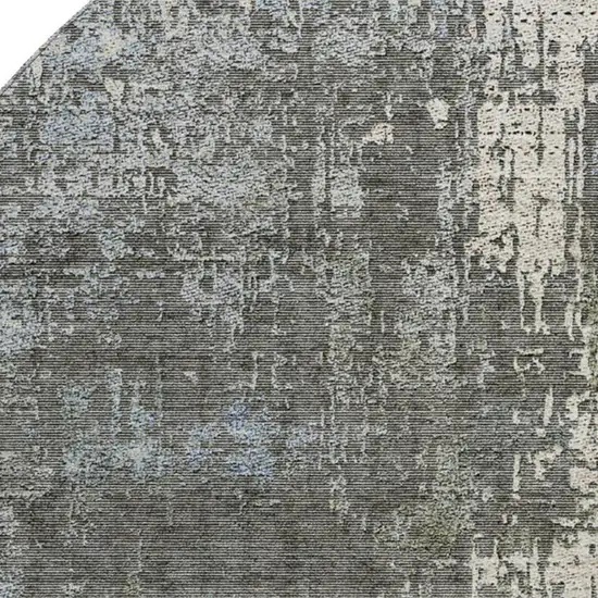 8' Beige Gray And Brown Abstract Washable Round Rug With UV Protection Photo 3