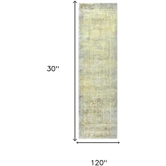 10' Beige Gray And Ivory New Zealand Lambs Wool Oriental Hand Carved Handmade Area Rug Photo 6