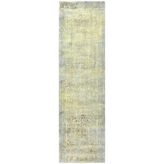 10' Beige Gray And Ivory New Zealand Lambs Wool Oriental Hand Carved Handmade Area Rug Photo 1