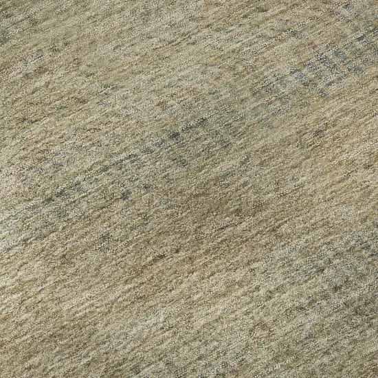 8' Beige Gray And Khaki Striped Washable Round Rug With UV Protection Photo 8