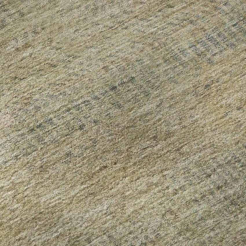 8' Beige Gray And Khaki Striped Washable Round Rug With UV Protection Photo 8