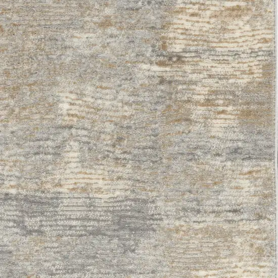7' Beige Gray And Light Taupe Abstract Distressed Runner Rug Photo 6